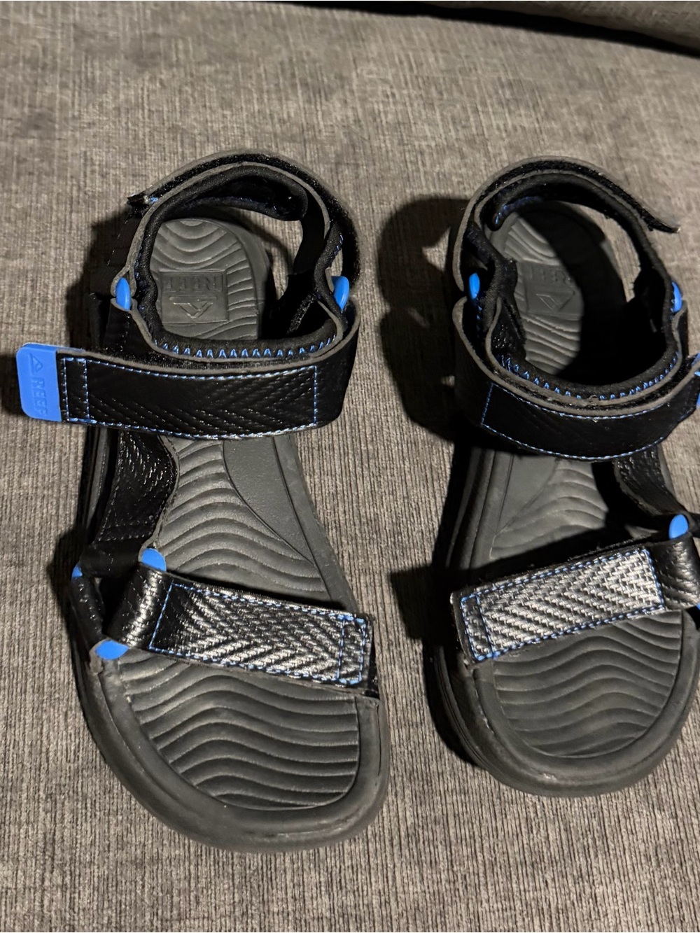 Reef Black and Blue Kids Adjustable Sport Sandals